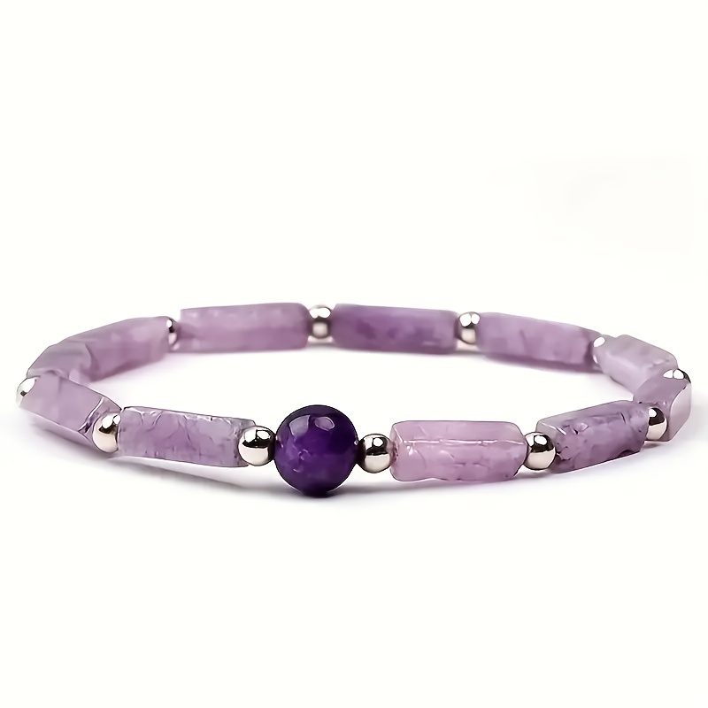 TEMU 1pc Natural Amethyst Bracelet, Decoration Bracelet For