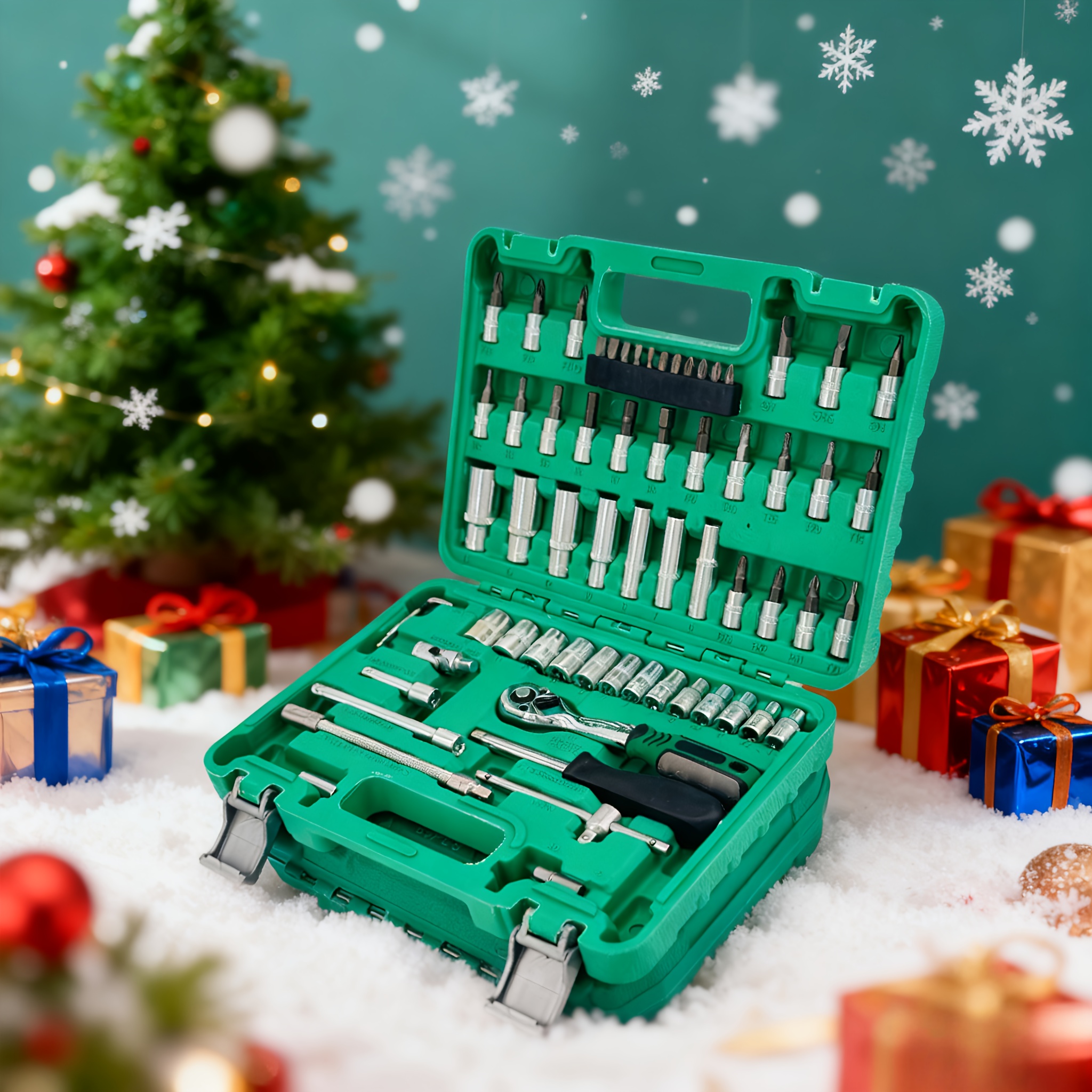 TEMU Christmas ! Forest Tool Set, Perfect Gift For Dad And Him, -one Household Repair Kit, Durable Steel Ratchet And Screwdriver Set, New Year Deal