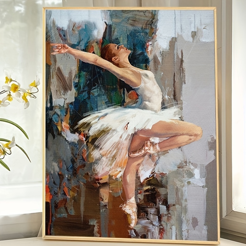 

1pc Frameless Adult Digital Painting Diy Digital Oil Painting Acrylic Paint Leisurely Painting Kit Canvas Wall Art, Ballet Girl, Bedroom Wall Decoration 40x50 Cm