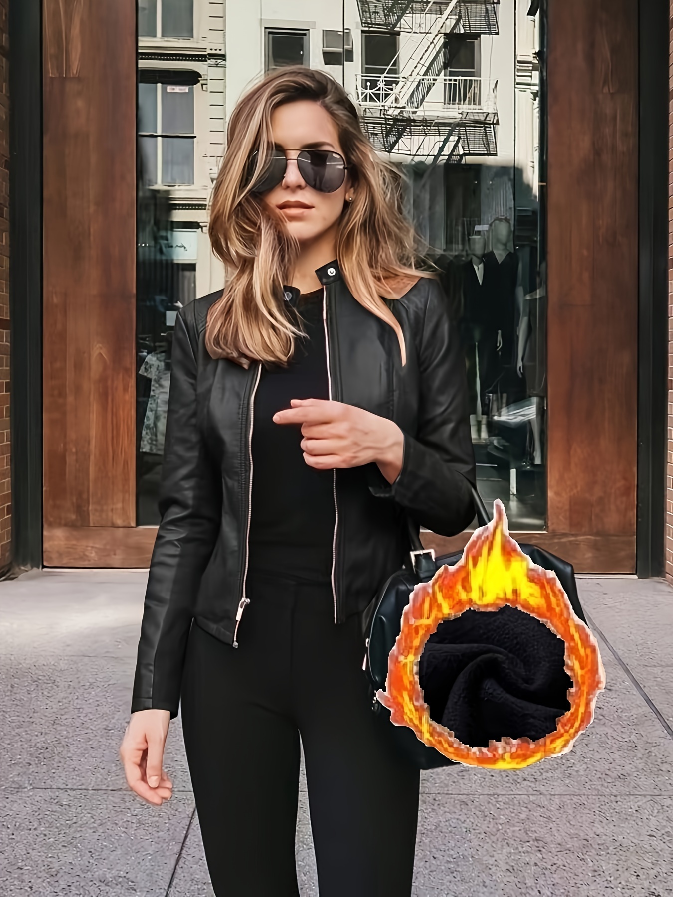 chaqueta poliéster color estilo callejero Temu Chile