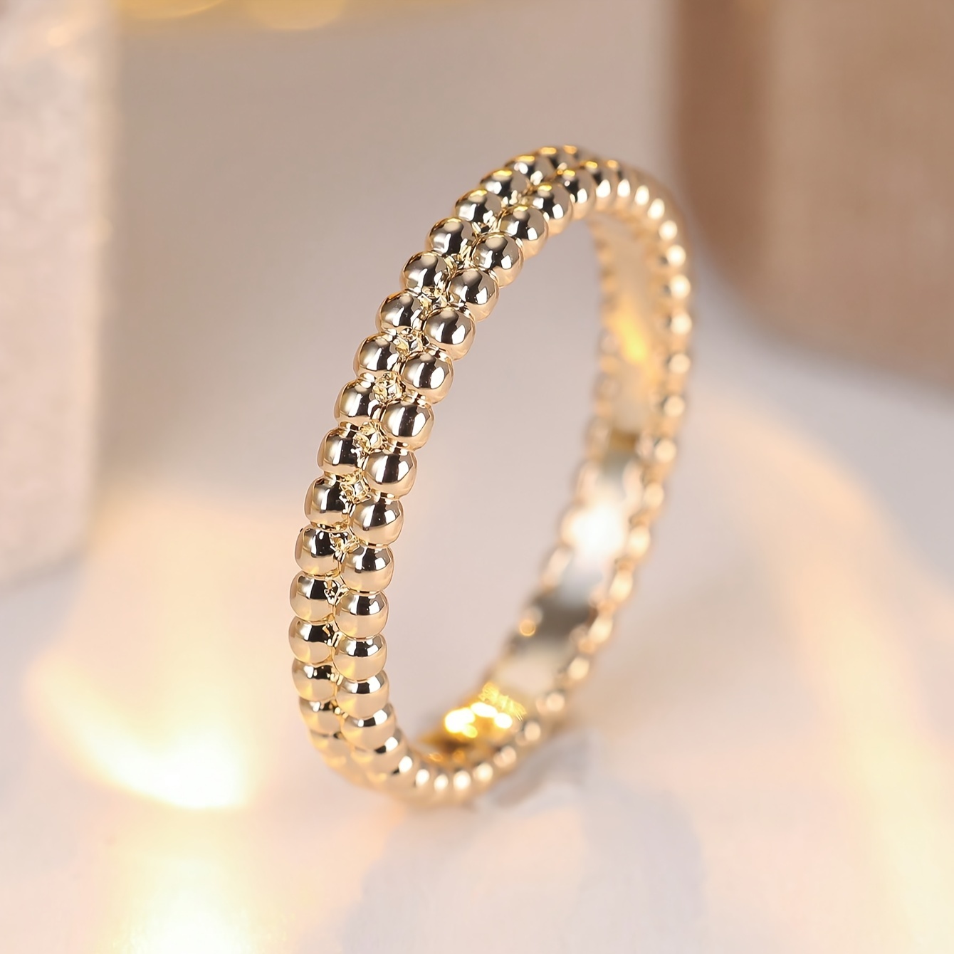 Easy And Fashionable Golden Polka Dot Ring Temperament Individual Women' Wear Ring