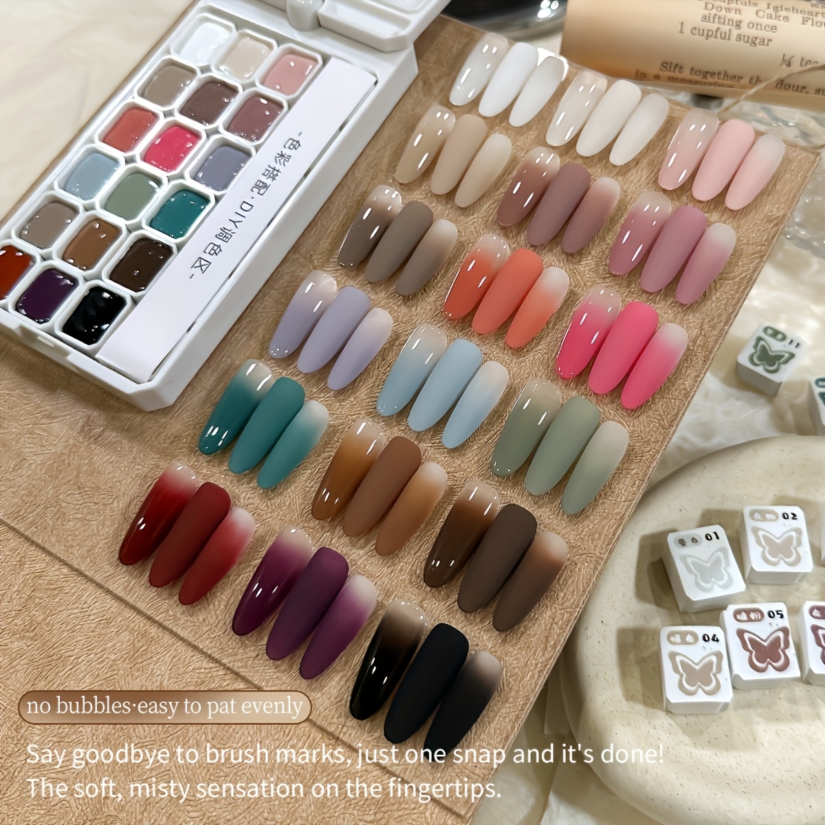 Image of Mordda18 Grid ---2026 New Popular 18 Grid Nail Set Used For Gradient Halo Dyeing Painting Shiny Firm And Durable Used For Nail Diy Art Design