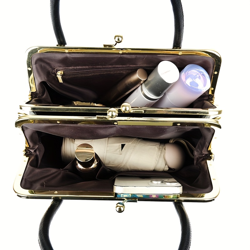 elegant quilted pu wo s handbag with detachable strap geometric pattern lock closure and nylon lining for travel parties and daily use party handbag quilted texture durable nylon lining purse Product details 1