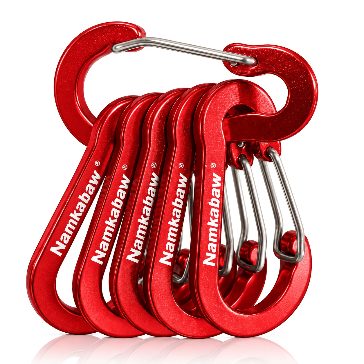 Image of 6pcs Namkabaw Outdoor , Durable Locks For Keys And Backpacks, Essential Travel Gear, Stylish Hooks, , Sturdy Construction, High Quality, Keychain Hooks, Multifunctional Clips, Perfect For