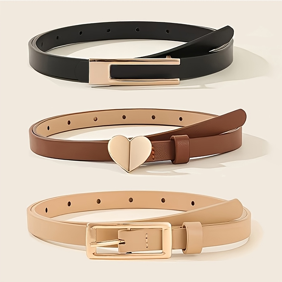 TEMU 3 piezas de cinturón fino para mujer, moderno y versátil, que realza la cintura adecuado para vestidos, camisas, abrigos, sobretodos y