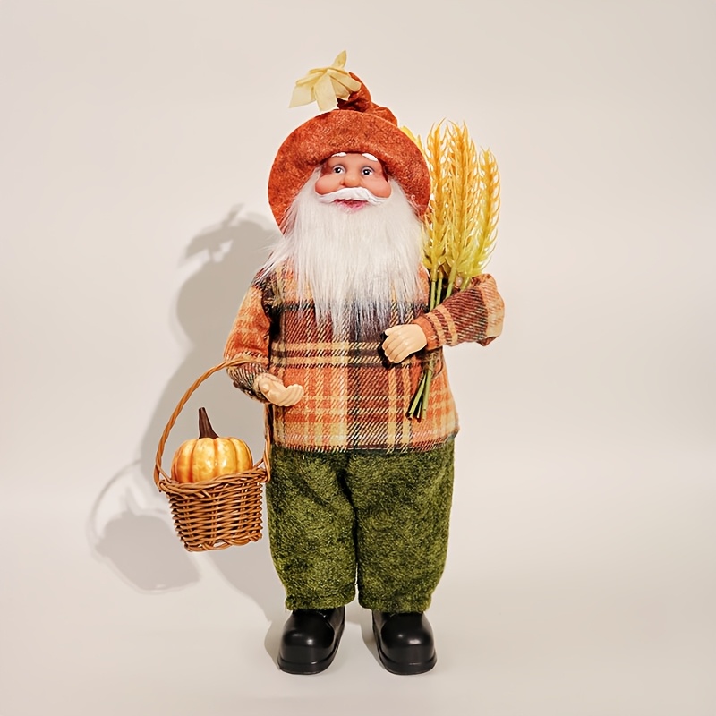 Image of A Grandfather Holding And Holding A Pumpkin Basket With A Basket Of Pumpkins Decorations Ornaments Figurines Home Interior And Exterior Decoration Festival Party Decoration Gift Shop Display