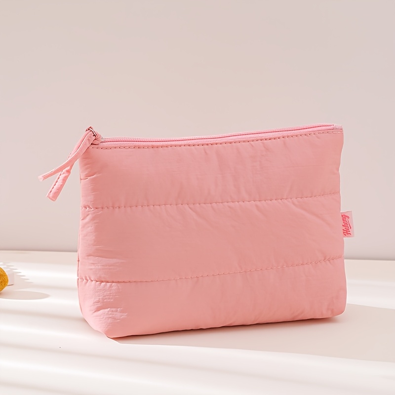 Macaron Color Cloud Makeup Pouch, Soft Quilted Storage Bag