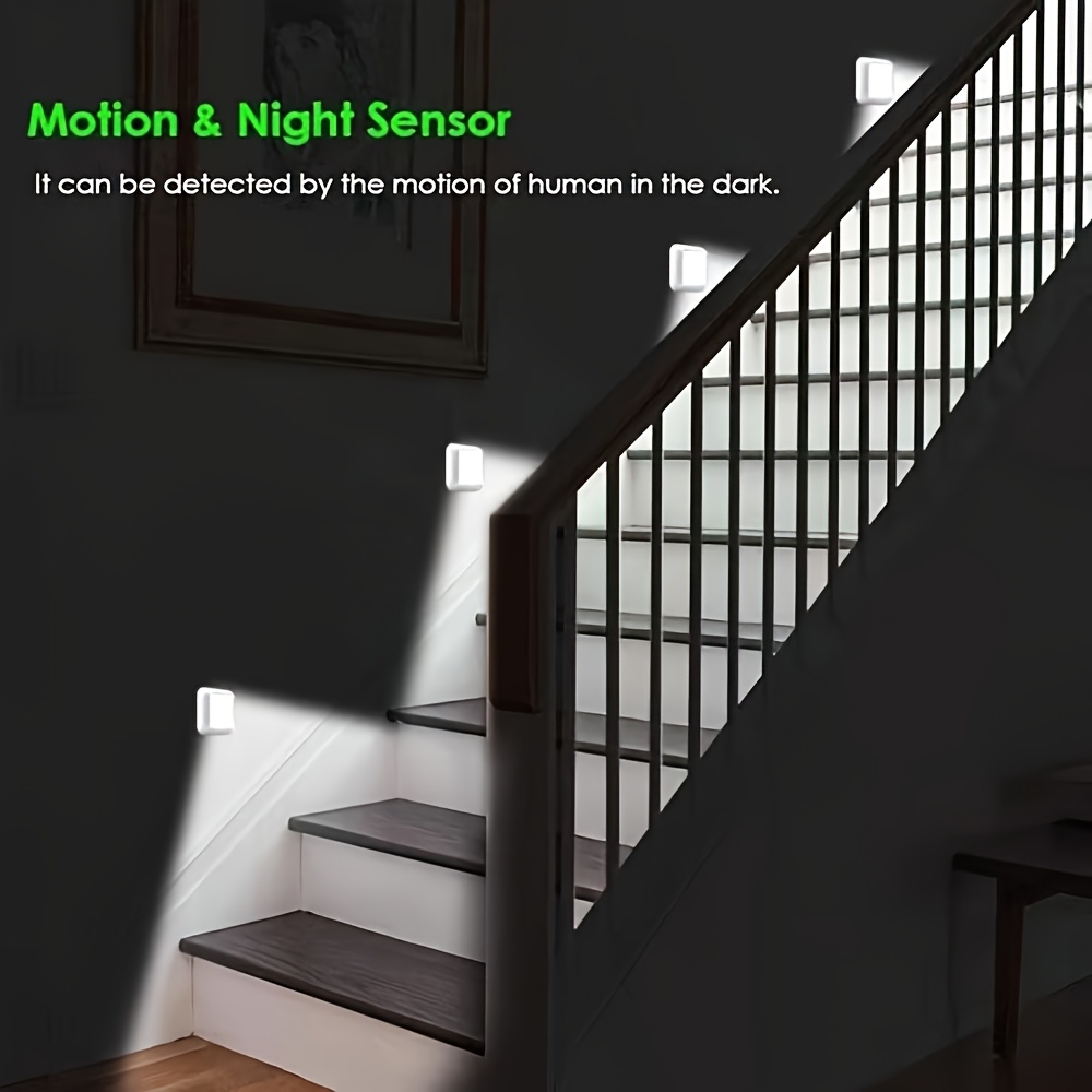 2pcs Smart Motion-Sensor 6-LED Floor/Ceiling/Wall Lamp Set