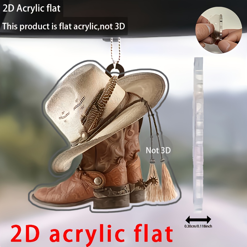 E-shop 2D Flach, 2D Flach Nicht 3D 1 Stück Autoanhänger, Pferdeliebhaber, Cooler Autoanhänger, Rückspiegelzubehör, Aufhängungszubehör, 2D Flach