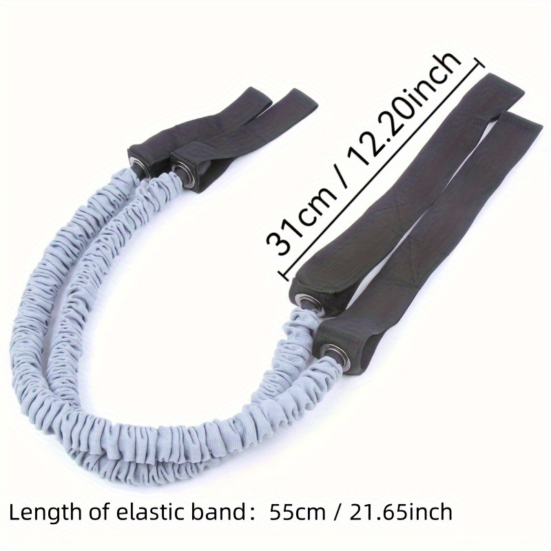 2pcs double wheel ab roller pull rope with latex tubing black and gray   bands for core strengthening workouts abdominal exercises and home gym setup home workout equipment   training durable exercise equipment details 1