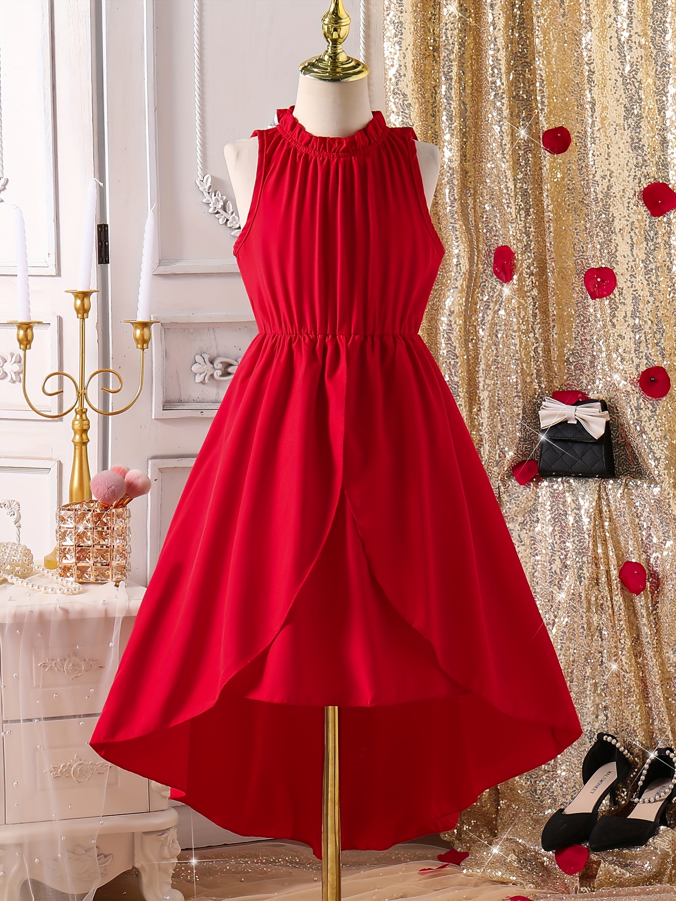 fitted lace wedding dress Slit Ruched Mock Neck Sleeveless Dress  Charming Charlie