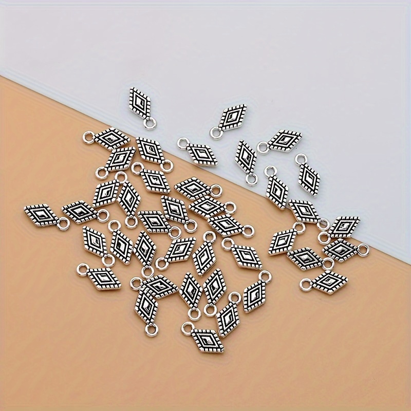 40pcs Antique Silvery Alloy Flower Charms Set For - Versatile Pendants For Necklaces, Bracelets, Earrings & Keychains