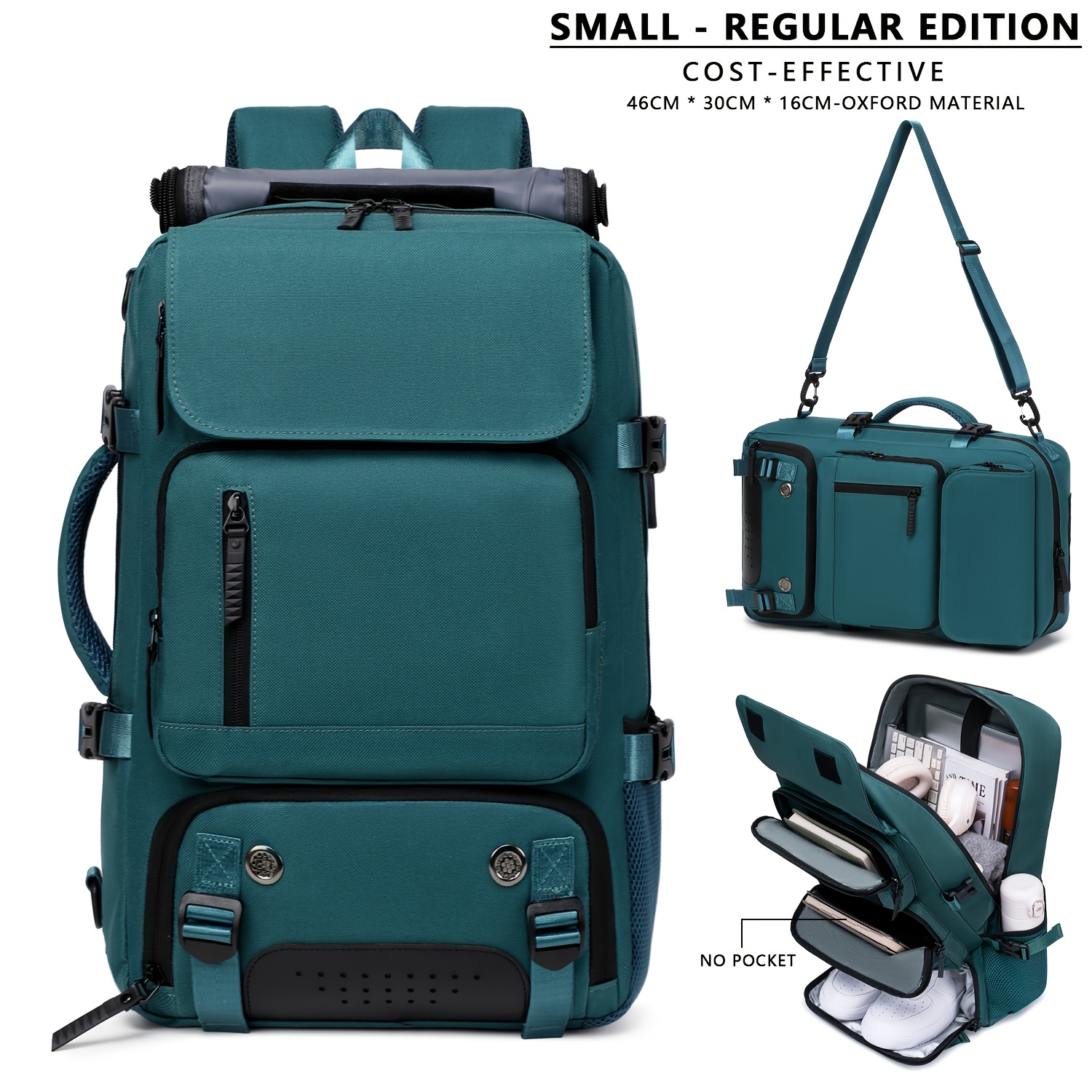 TEMU 2026 New Multi Functional Large Capacity Backpack, 3-purpose Men's Backpack With Independent Shoe Storage, Boarding Multiple Pocket Outdoor