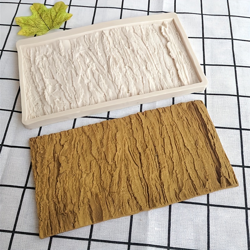 Image of Tree Bark Wood Pattern Silicone Mold For Baking Cake Decoration Sugar Mold Baking Chocolate Fondant Moulds