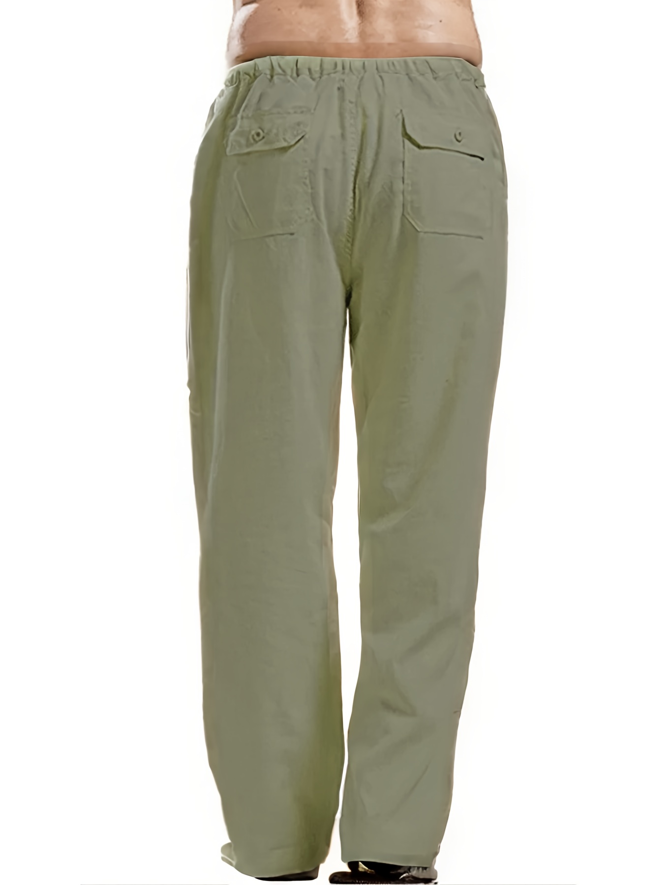 Pantalon De Jogging Homme Décontracté - Tissu Coton/lin Respirant, Taille élastique Avec Cordon, Coupe Ample Et Confortable - 9