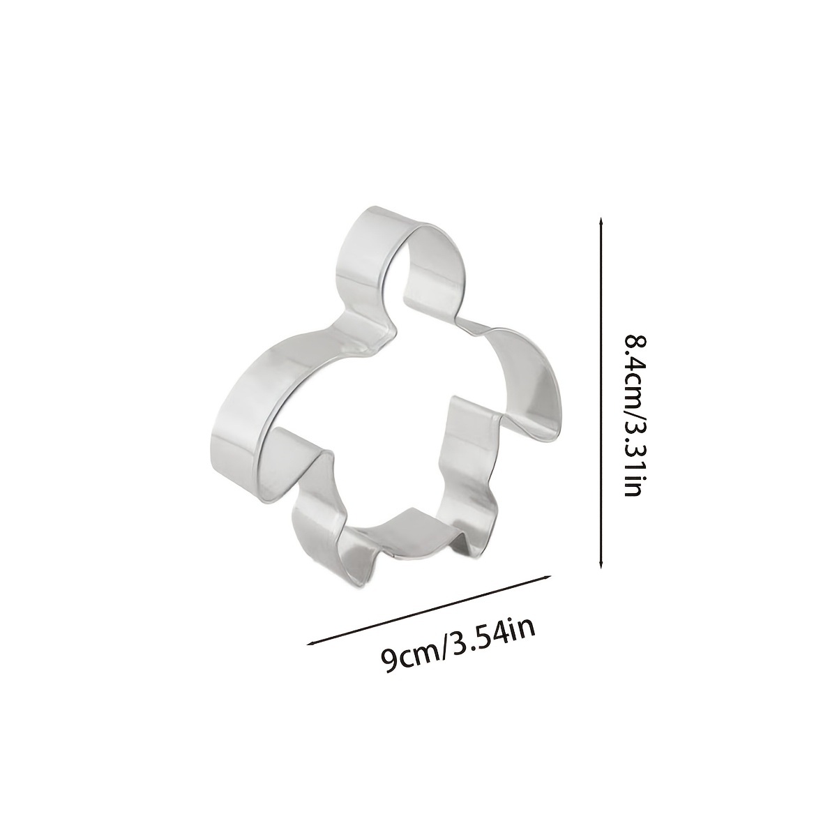 Image of 1 Set Cookie Cutter, 9cm Cookie Cutter Stainless Steel Cookie Mold For Baking Fondant Birthday Party Decoration (turtle)