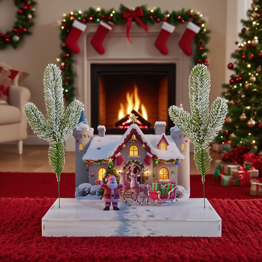 3D Verzamelbare Gebouwen & Accessoires, Kerst Kasteel Montagemodel, Feestelijke Magische Kasteel Decoratie voor Woonkamer of Slaapkamer, Prachtig Feestdagen Geschenk, Kerstdecoratie Nieuwe Items, Miniatuur Item, Kerstdecoratie, Kersthuisdecoratie