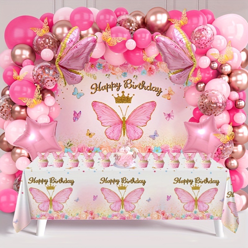 

94pcs, Balloon Background Cloth Set Includes Golden Accessories - Wedding , Showers, Birthday Parties, Valentines Day And Parties