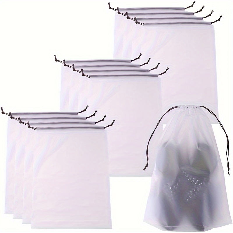 

50pcs, Pe Drawstring Bag, Clothing Distribution Bag, Drawstring Bag, Shoe Storage Bag, Plastic Frosted Packaging Bag