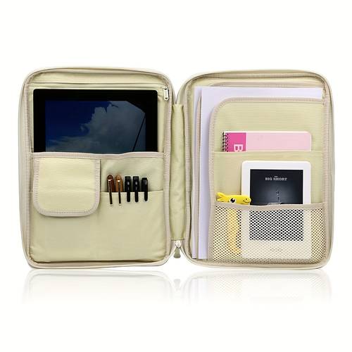 durable oxford cloth a4 document organizer multi function travel portfolio with zipper tablet sleeve card cash slots