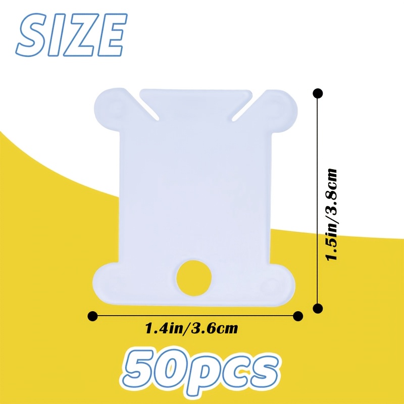 TEMU 50pcs Plastic Floss Bobbin, Embroidery Floss Bobbins, Stitch Embroidery Thread Embroidery Floss , Blue Embroidery Thread Organize For Diy Sewing