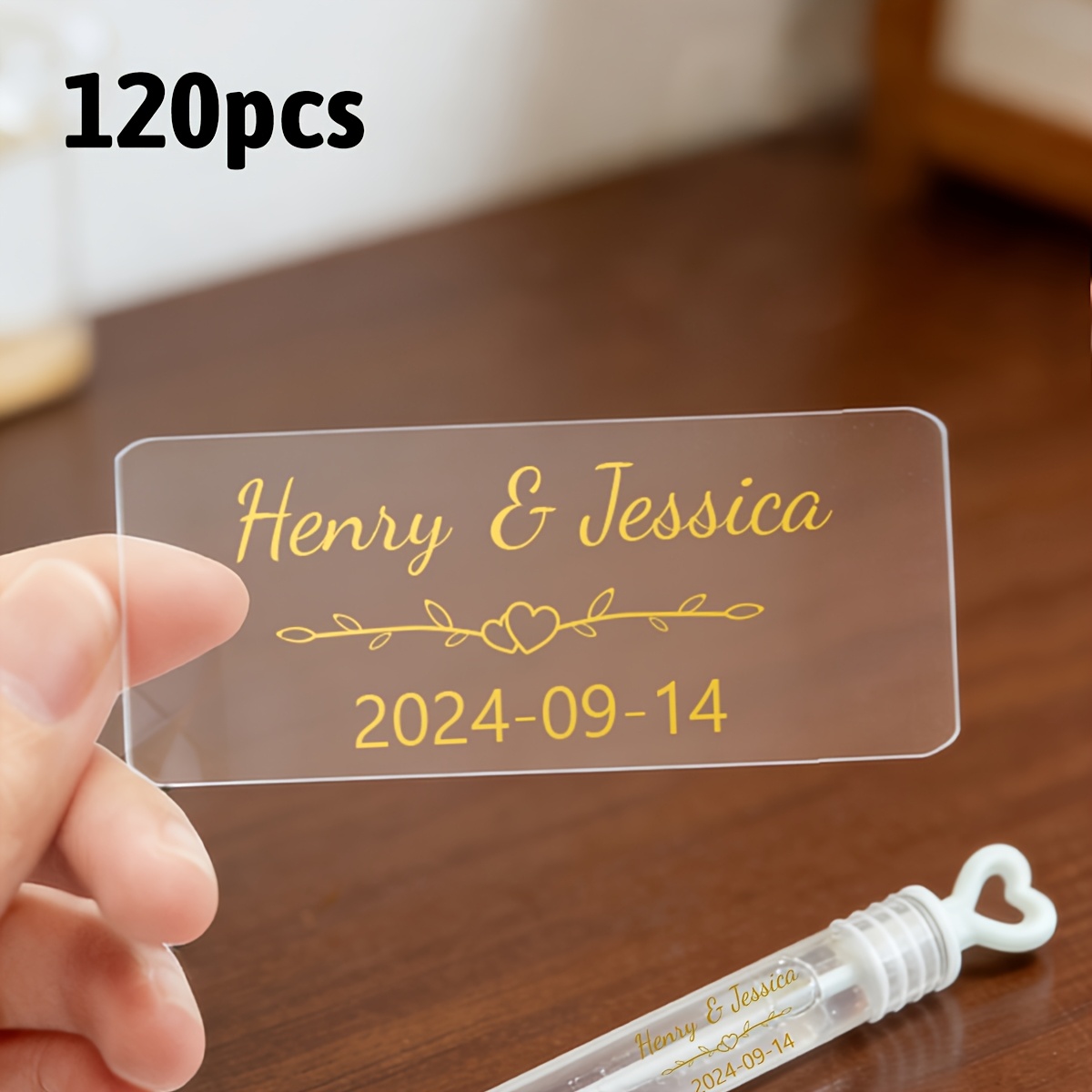 TEMU Tag A1 - Custom Wedding Stickers, Personalized Stickers, Suitable For Party Favors And Decorations, Custom Name Tags, Suitable For Weddings,