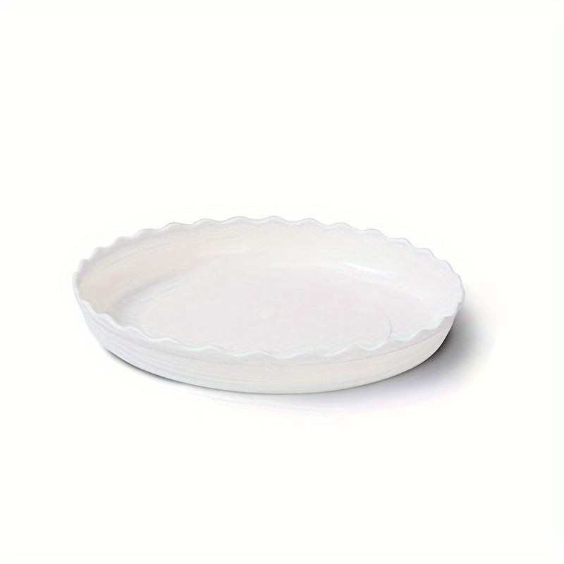 TEMU 5pcs Flower Pot Saucer Set, Mobile Base Tray, Round Plastic Fluted Plant Tray, Ideal For Gardening Enthusiasts