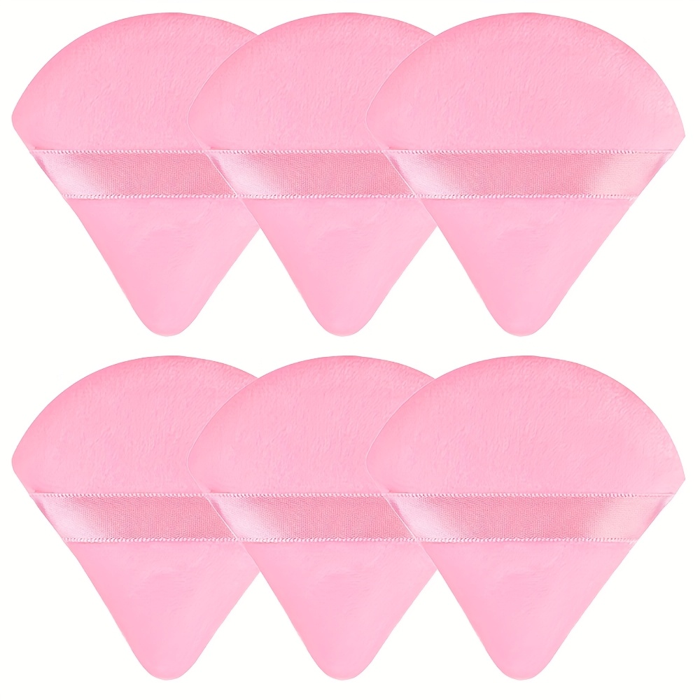 TEMU 6pcs Powder - Premium Velvet Powder Sponges For Loose Powder, Blending & Setting, Reusable Cosmetic Blenders