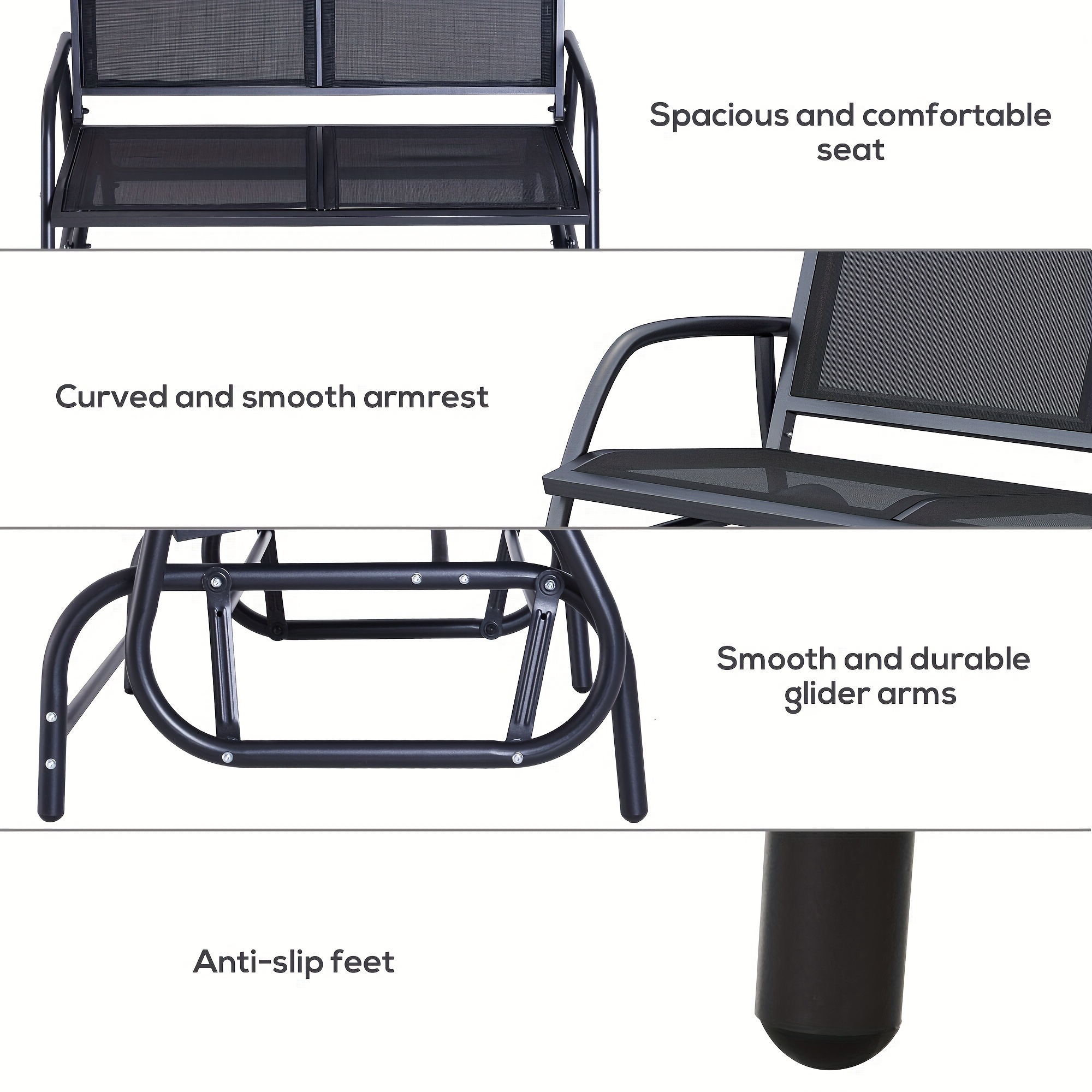 2 Person Outdoor Glider Bench Patio Double Swing - Temu