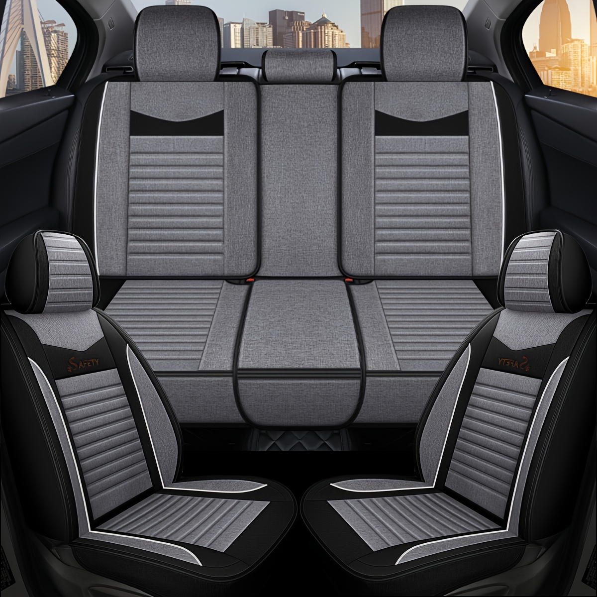 TEMU 5pcs Car Seat Covers/1pc Car Seat Cover, Gm Seat Cushion, Suitable For , High-quality Design, , Fashionable Seat Additions