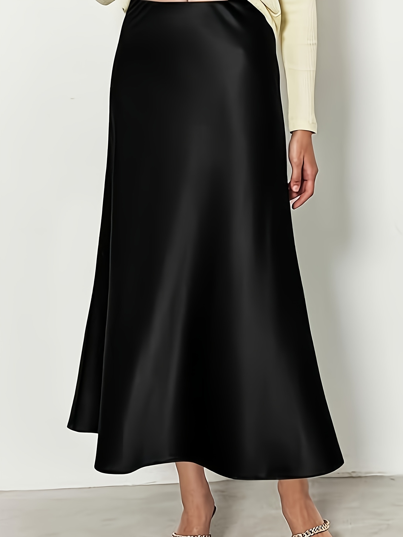 スカート RAWSTUDIO SATIN ANKLE-LENGTH SKIRT RAW STUDIO - satin ankle-length skirt-NAVY