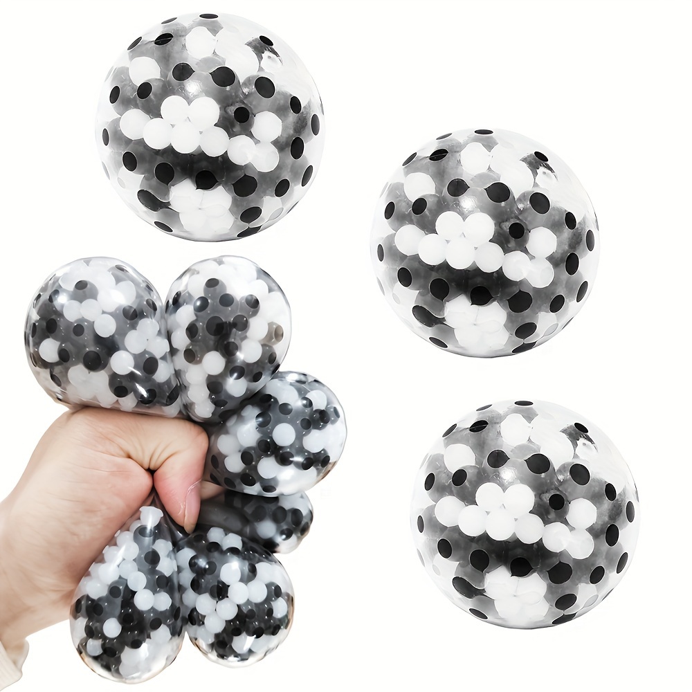 

1pc Squishy Ball, Black And White Water Beads, Squeeze Toys