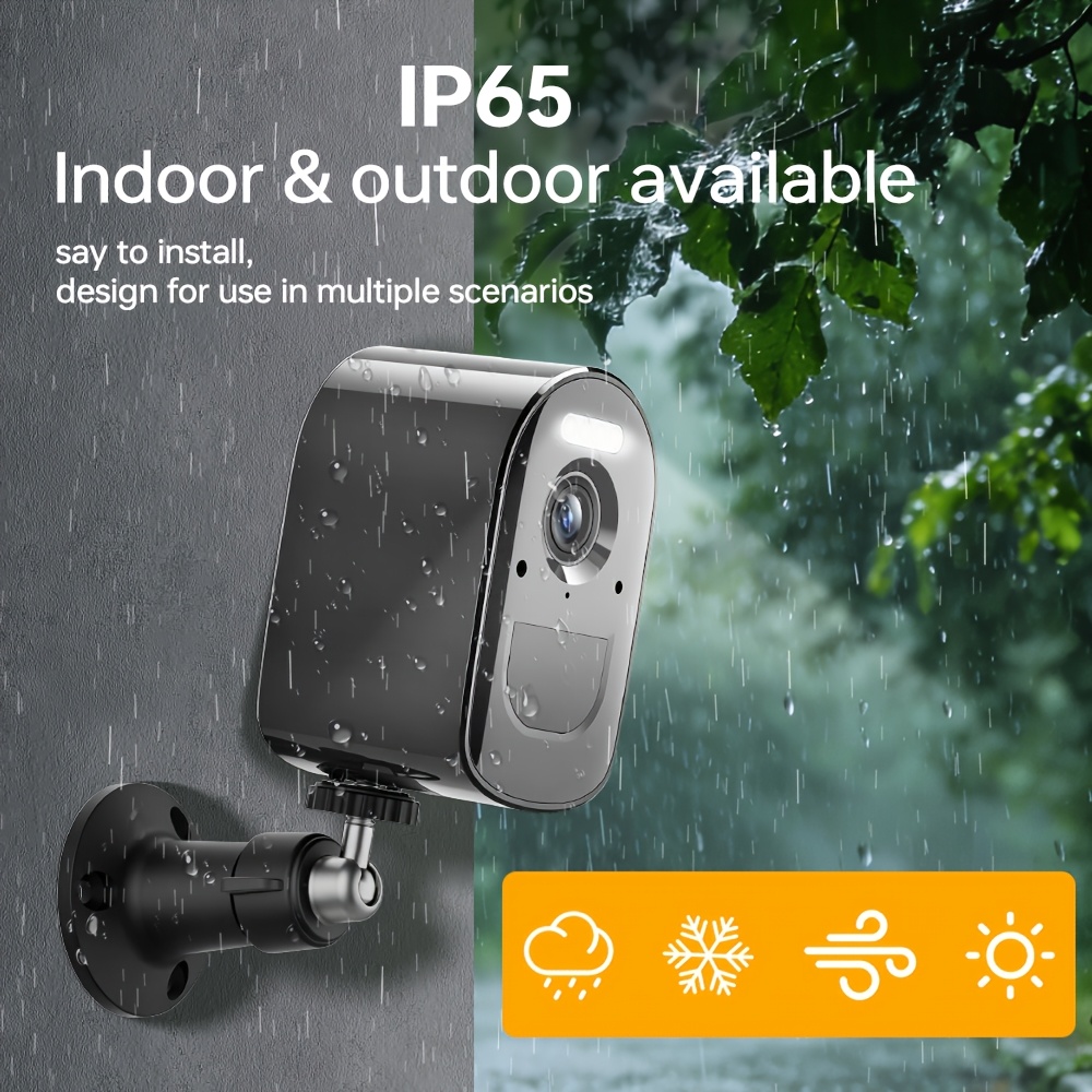 Battery Wifi Surveillance Camera 2K, Outdoor Wireless Smart Home Security Camera, Network Monitoring Camera with Rechargeable Battery, PIR Motion Detection, Color Night Vision, 2-Way Audio, APP Notification, Remote Phone Access, 2.4/5G WIFI