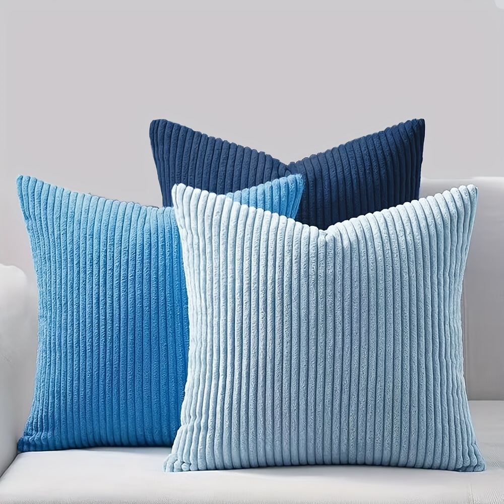 TEMU 3pcs Set Soft Velvet Modern Reversible Design Sofa Pillow Covers, Office Pillow Covers, Bedside Cushion Covers, Durable Machine Washable Cushion