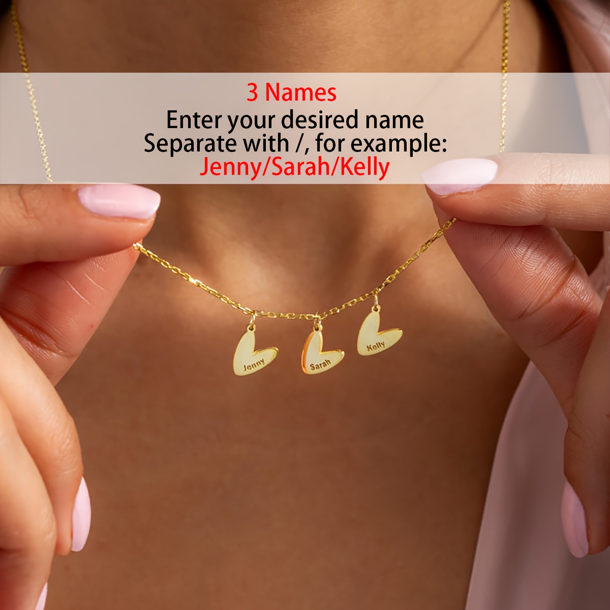 TEMU Gepersonaliseerde Hart Naam Ketting | 304L Roestvrij Staal | Gegraveerde Hart Naam Hanger | Familie Lid Aandenken Ketting | Aanpasbaar met 1-3