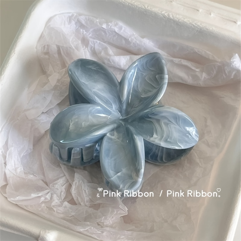 1pc Of High-end Gradient Plumeria Hair Clip For Women, New Back Of Updo Shark Clip Hairpin, Half Tie Hair Headdress