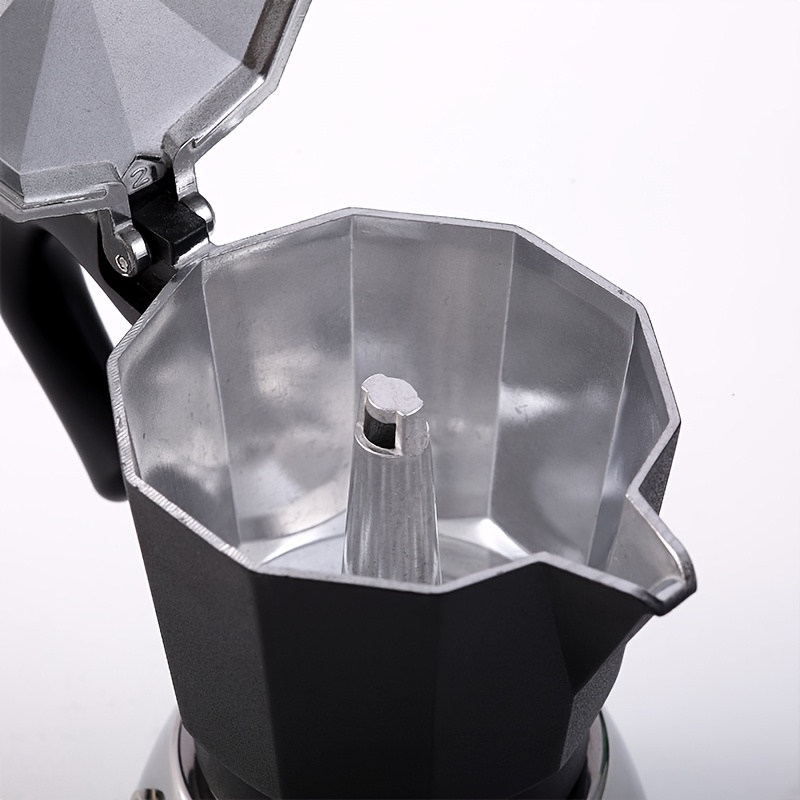 Percolador de café de 3/6/9 tazas - Cocción de café italiano y cubano, fabricante de café griego, construcción metálica duradera, no necesita electricidad, mango y boquilla fáciles de usar, perfecto para uso en casa, oficina o cafetería, bar de café, equipo de oficina para café, acabado metálico elegante, material fácil de limpiar - Imagen 4