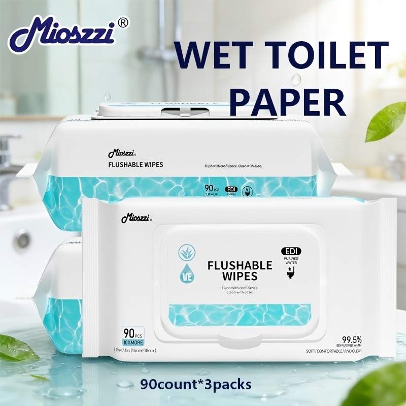 MIOSZZI Thickened Butt Wipes, Flushable Wet Wipes, XL Size Toilet Paper, No Alcohol, Quick-Dispersing, Unscented Toilet Wipes, Personal & Household Cleaning Wipes, Family Size, Local Warehouse