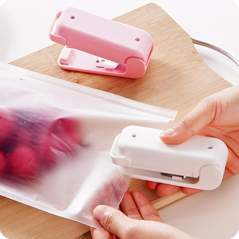 portable handheld battery powered mini food sealer suitable outdoor use compact pressure heat sealer machine with battery powered operation   for freshness preservation storage bags battery not included