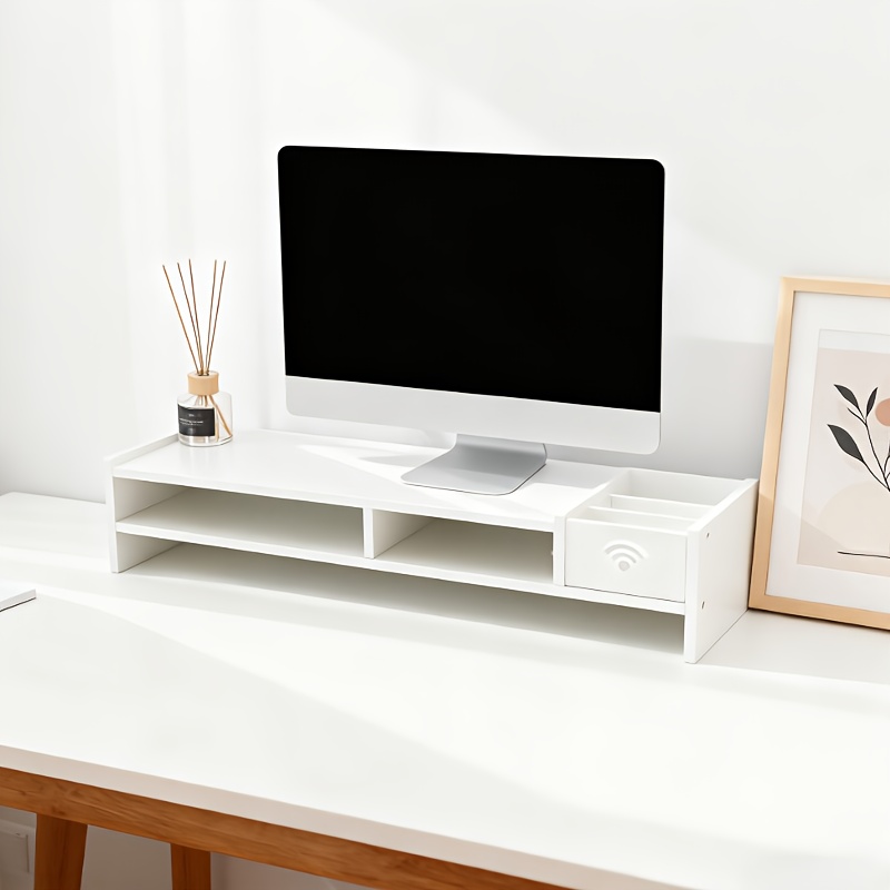 multi functional desktop monitor stand riser organizer
