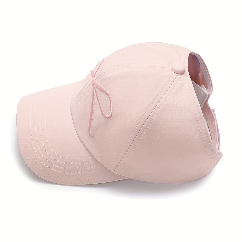 E-shop Damen Frühlings Sommer Reise Pony Halbvolle Top Baseball Hollow Out Pferdeschwanz Schmetterling Knoten Koreanische Version Sonnenblende Trendy