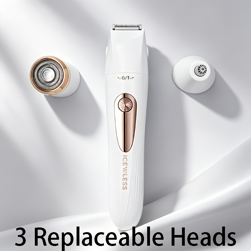 TEMU Oplaadbare mini-epilator met digitaal display, 3-in-1 elektrisch ontharingsapparaat voor dames, uitgerust met 3 verwisselbare , USB-oplaadbare