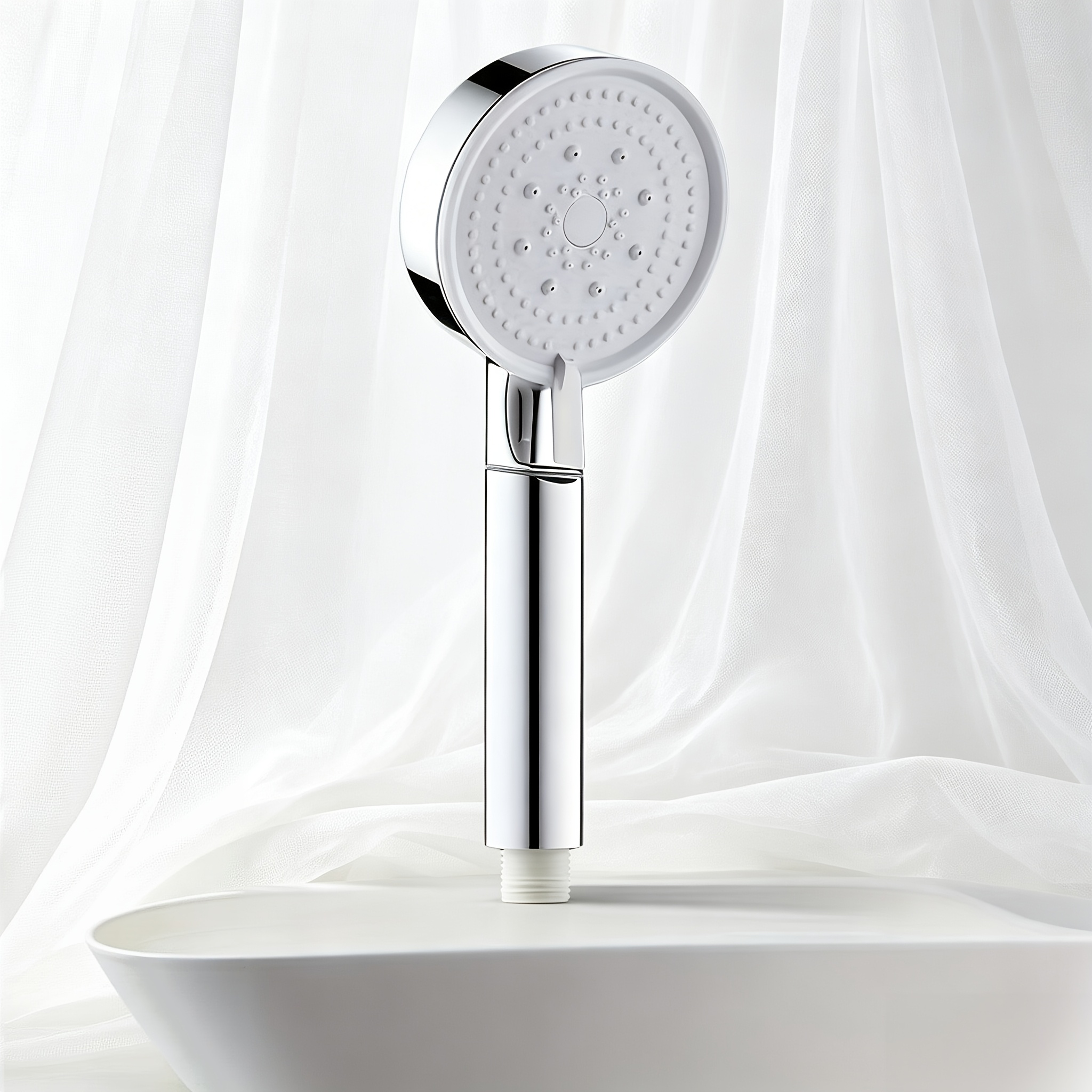 Silvery 5-Speed Multifunctional Shower Booster Showerhead