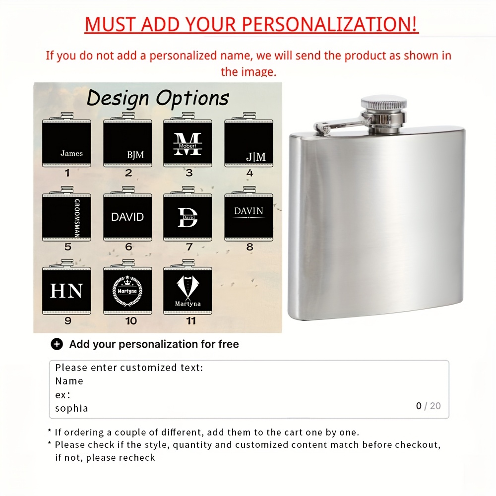 TEMU 1 шт. Персоналізовані пощипці з гравіюванням на замовлення, 6 унцій, весільні пощипці на замовлення, персоналізовані пощипці для нареченого,