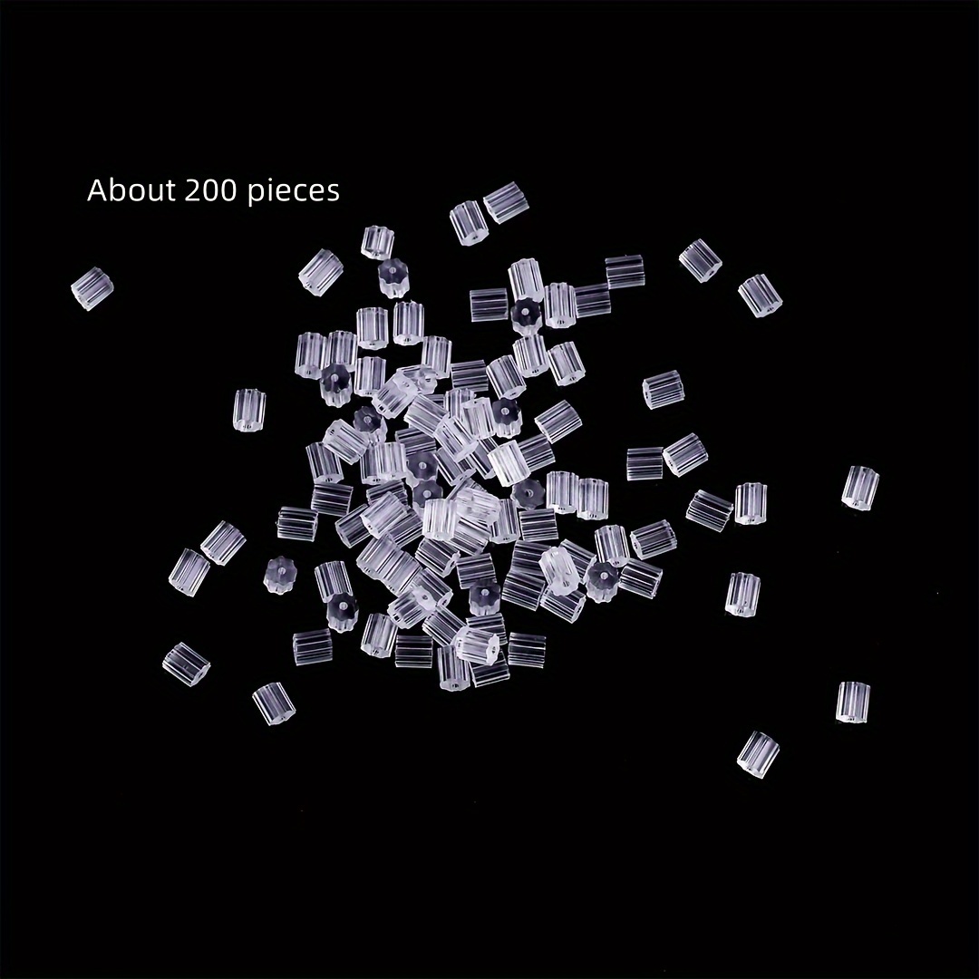200pcs Silicone Earring Backs, Threaded Safety Stoppers For Making - & Prevent Slipping