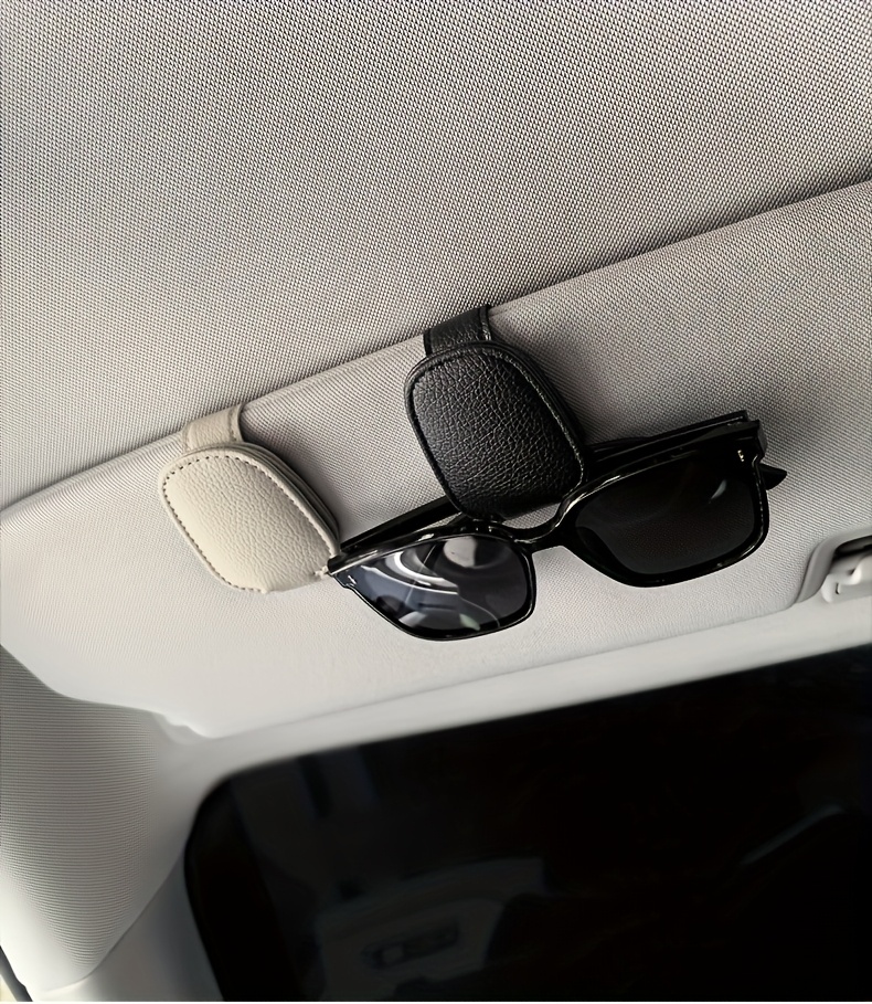 1pc Car Sun Visor Glasses Holder, PVC Material, Vehicle Eyewear Clip, Auto Interior Accessory, Storage Organizer for Glasses
