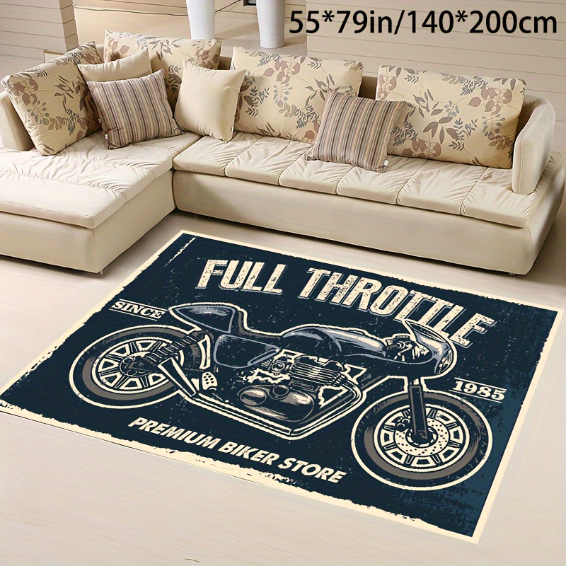 Nordic Minimalist Motorcycle Poster Carpet Area - Temu