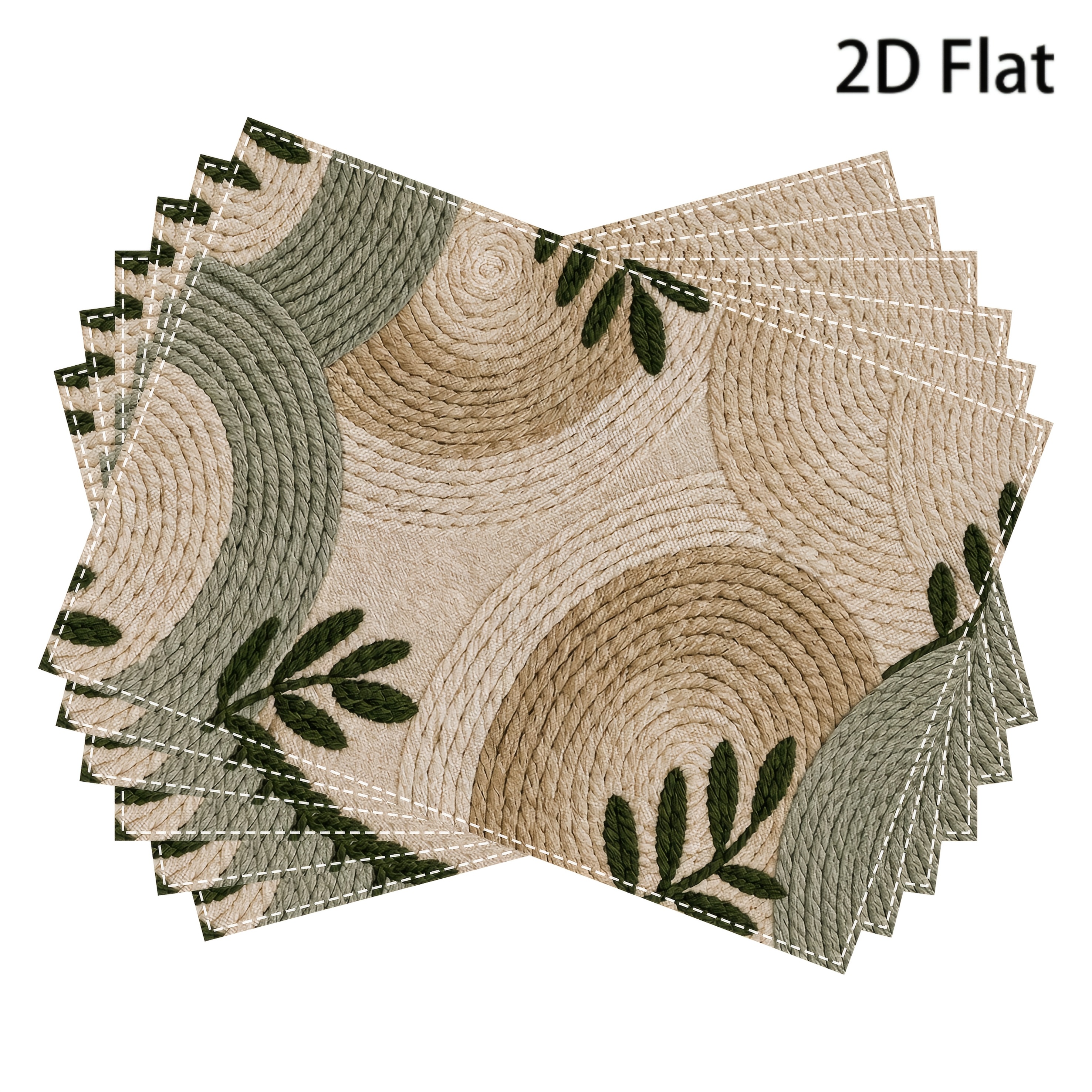 TEMU 4/6pcs, Nordic Style Placemat Set Featuring A Round Leaf Pattern; Minimalist , Suitable For Decorating Kitchen And Dining Room Tables