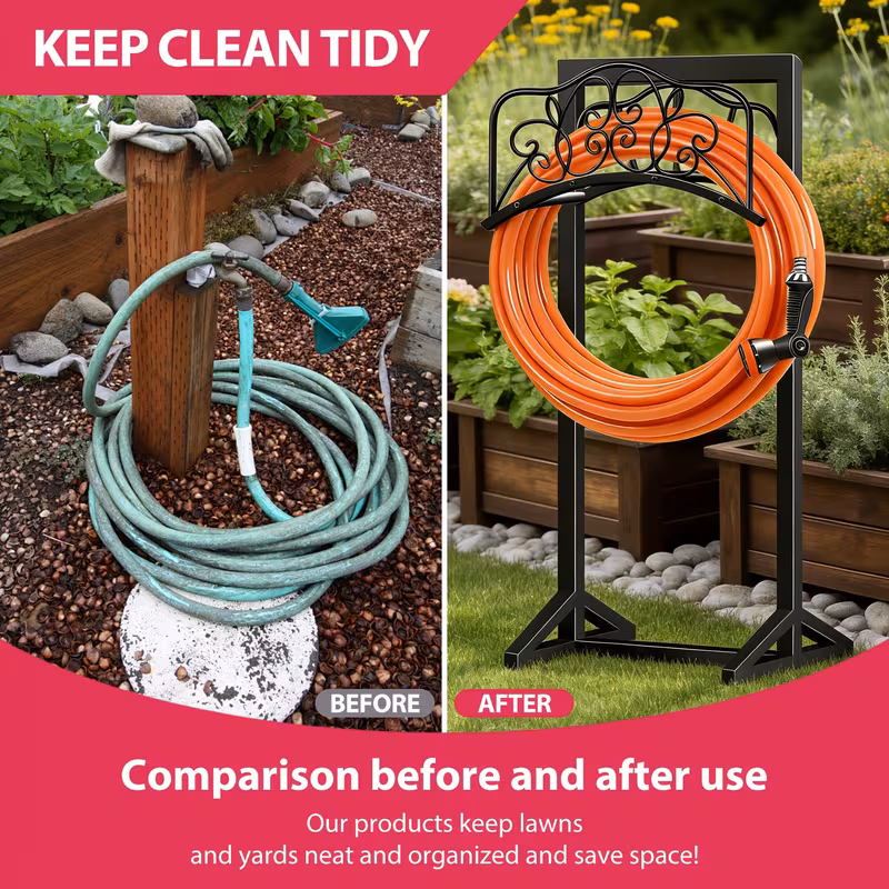 heavy duty metal garden hose holder freestanding outdoor