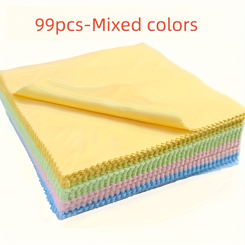 Image of 99pcs Of High-quality Microfiber Cloths For Cleaning Glasses - Perfect For Cleaning Lenses, Phones, And Screens